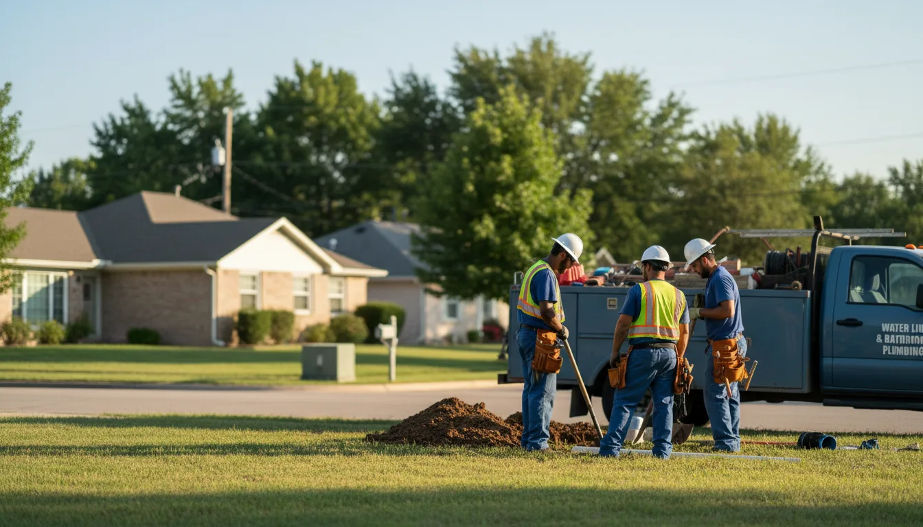 Residential water line and bathroom plumbing service in Penn, PA